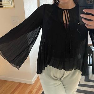 Rare free people pleated chiffon top